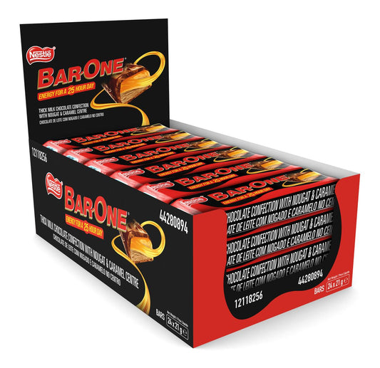 Nestle Bar One Mini Chocolate Bars 24 x 21g Display Box | Nougat & Caramel