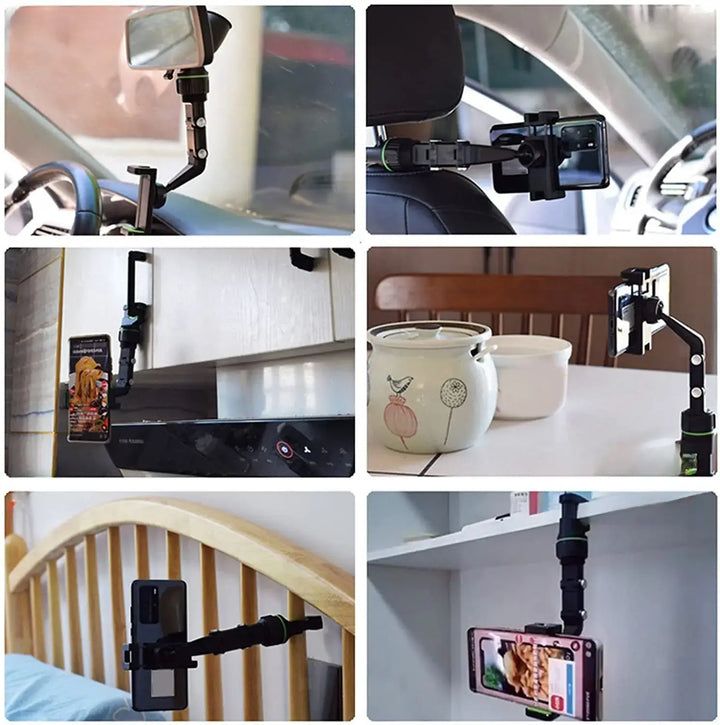 HOCO DCA15 360° Rotating Rearview Mirror Car Phone Holder – Universal Adjustable Smartphone Mount