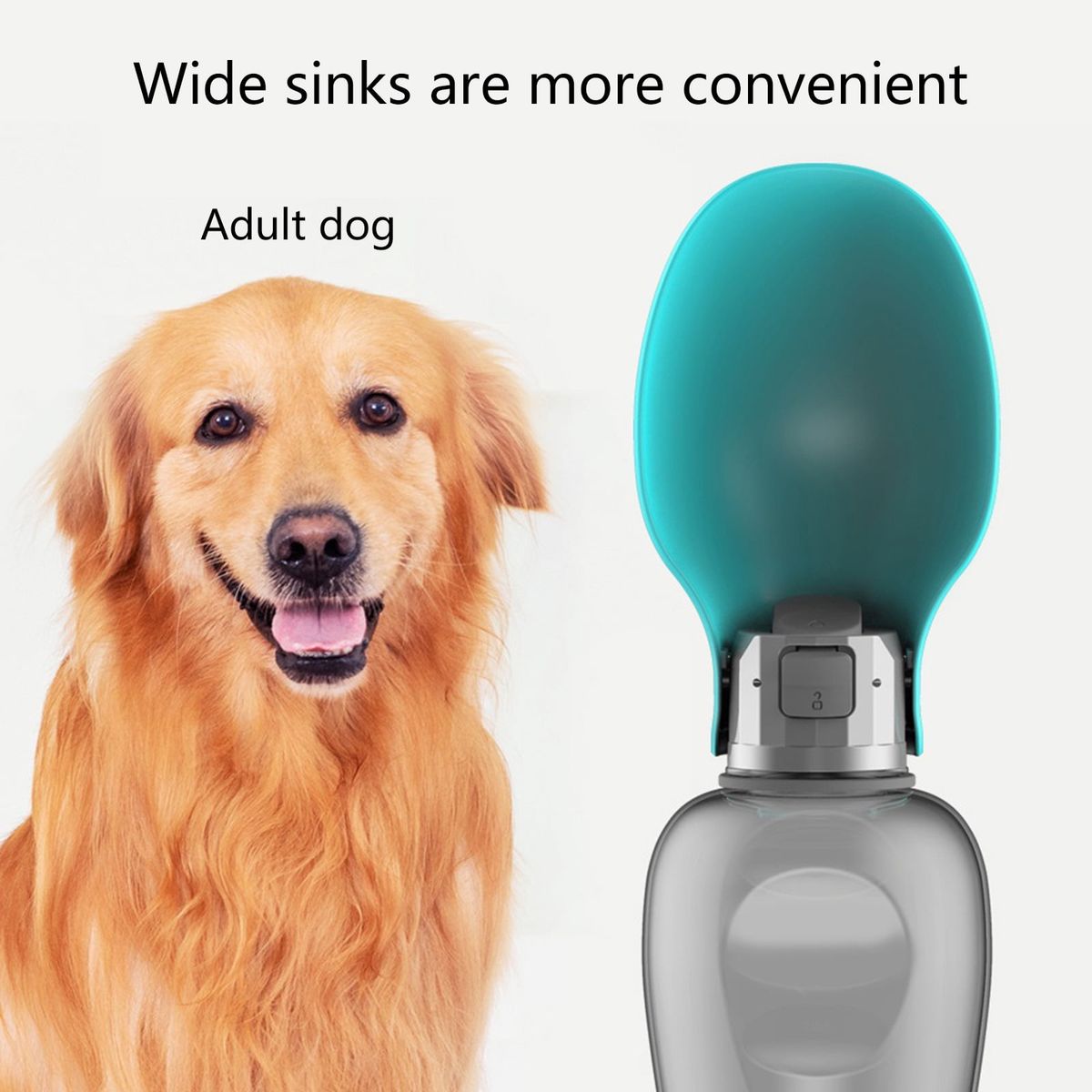 Portable Dog Water Bottle 800ml – Foldable Travel Water Bottle with Drinking Cup & Strap for Dogs