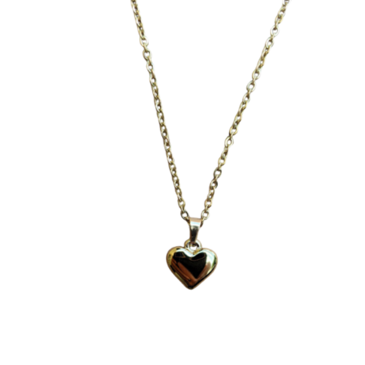Gold-Tone Heart Shaped Pendant Necklace for Women – Elegant Fashion Jewelry