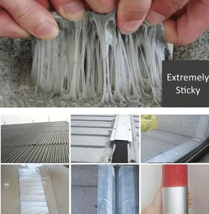 Waterproof Aluminum Foil Repair Tape with Strong Adhesion | Heavy Duty Leak Sealing Tape for Roof, Pipes, Gutters & Cracks | Silver