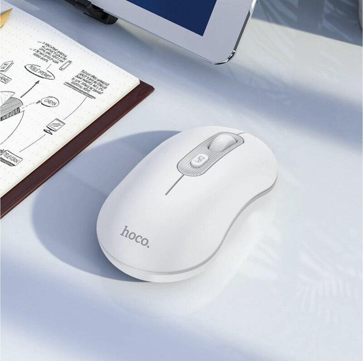 HOCO GM21 2.4G Wireless Business Mouse | Ergonomic Silent Optical Mouse with Adjustable DPI for Laptop, PC, Smart TV & Office Use