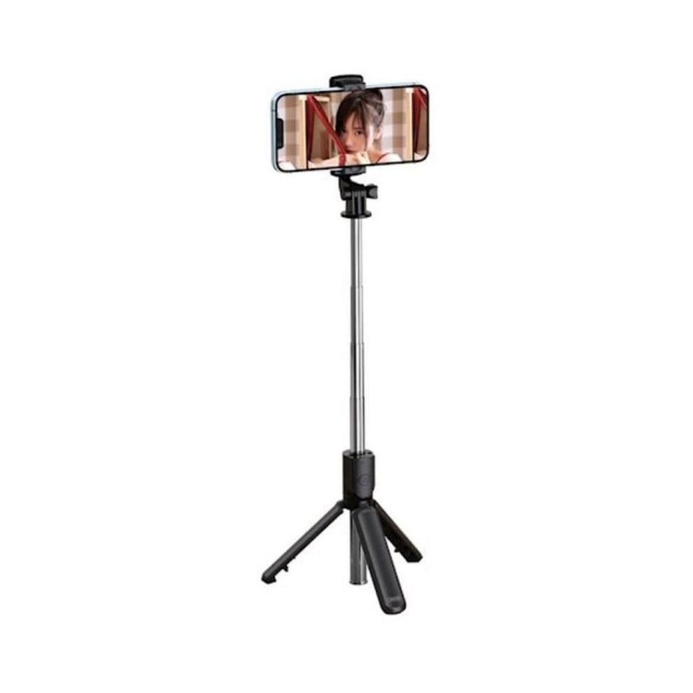 XO SS09 Bluetooth Selfie Stick Tripod with Detachable Remote & Adjustable Phone Holder | Extendable 64cm for Android & iPhone