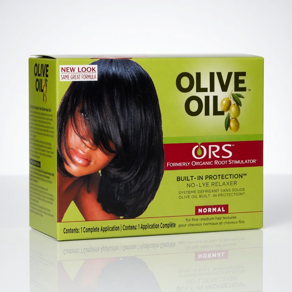 ORS Olive Oil No-Lye Hair Relaxer Kit Normal Strength | Full Application Hair Straightening Cream