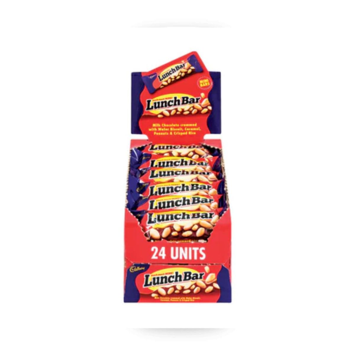 Cadbury Lunch Bar Mini Chocolate Bars 24 x 21g Display Box | Peanut & Caramel