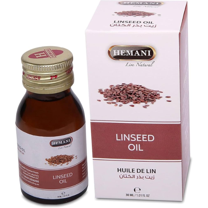 Hemani Linseed Oil 30ml | Natural Flaxseed Oil for Hair, Skin & Massage Care