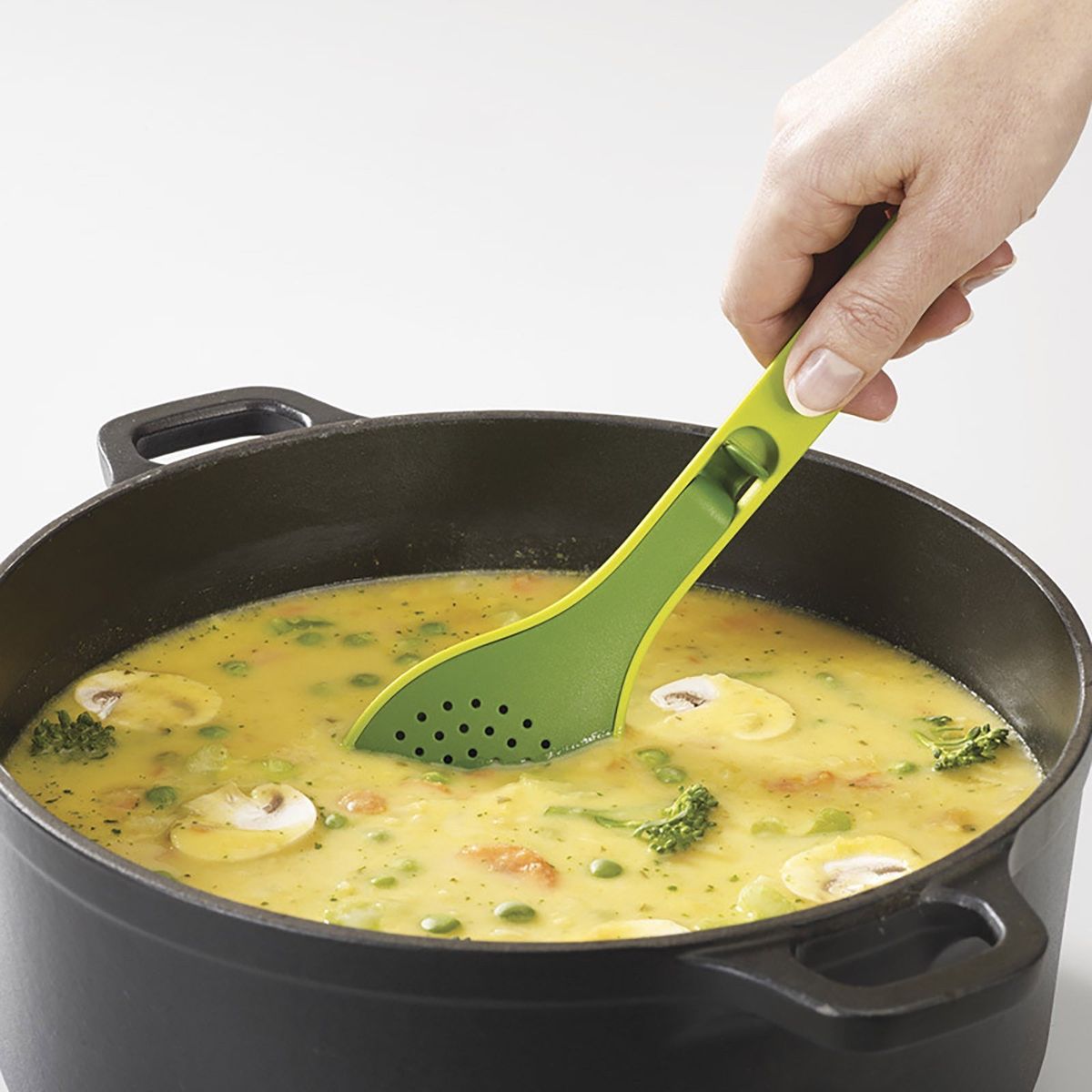 2-in-1 Plastic Herb Infusing Spoon with Herb Stripper | Flavor-Infusing Cooking Spoon