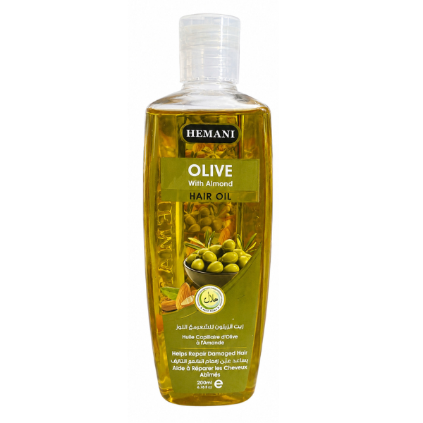 Hemani Olive with Almond Hair Oil 200ml | Nourishing Hair & Scalp Care Oil