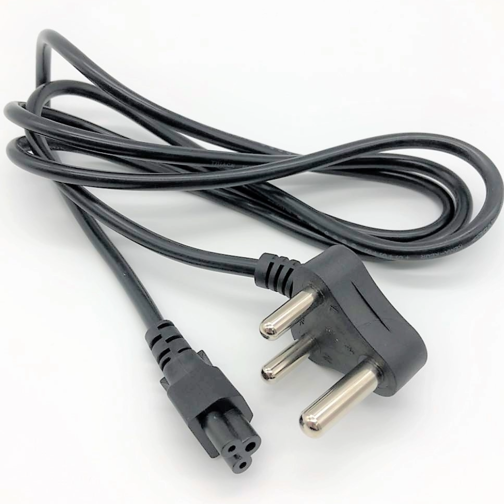 South African 3-Pin Plug to IEC C5 Cloverleaf Laptop Power Cable 1 Metre | Type M to C5 Power Cord for Laptop Chargers, Projectors & Monitors