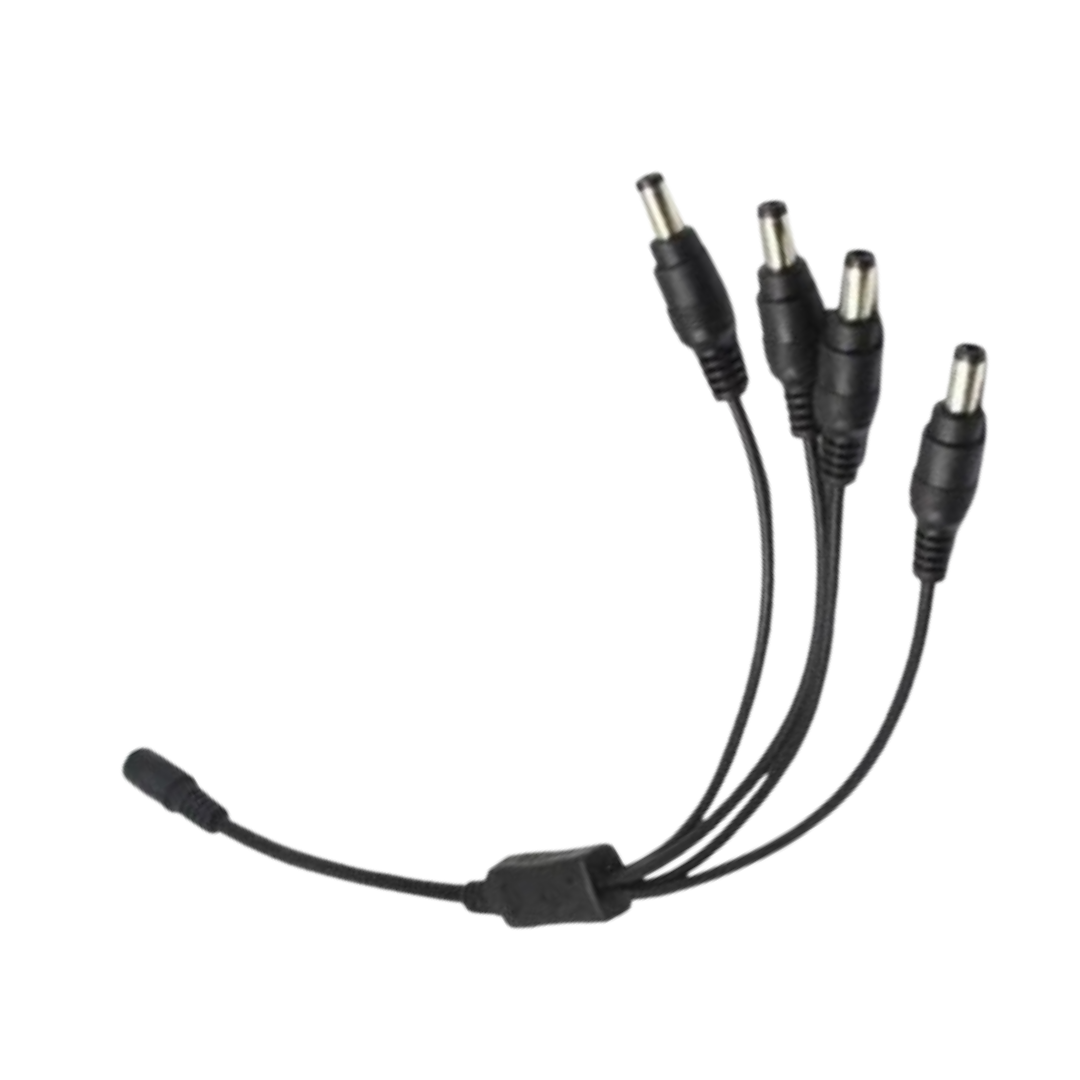 1-to-4 DC Power Splitter Cable for CCTV Cameras LED Lights and Devices