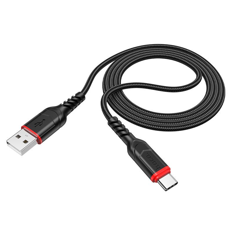 HOCO X59 USB-A to USB-C Fast Charging Cable 3A 2M Braided Data Sync Charging Cable
