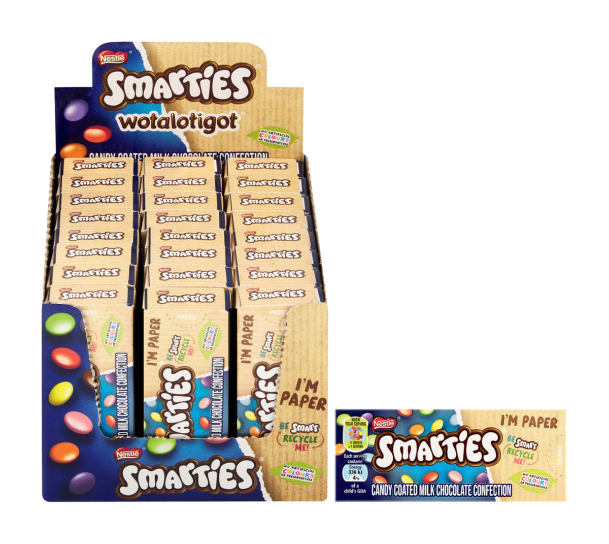 Nestle SMARTIES Milk Chocolate Sweets 24 x 17g Box | Candy Coated Chocolates
