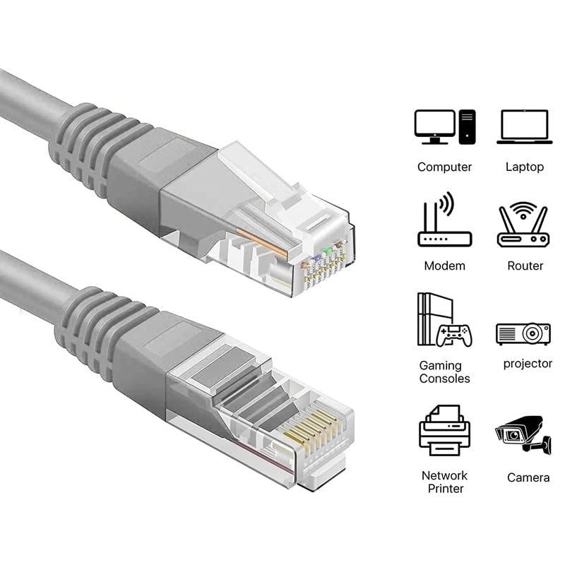 Premium CAT6 Ethernet Cable 30M – High-Speed Network Patch Cord with RJ45 Connectors – Grey