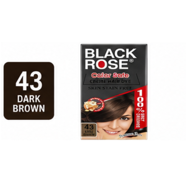 Black Rose Color Safe Crème Hair Dye 45 Black – Permanent Hair Color, 100% Grey Coverage, Ammonia Free