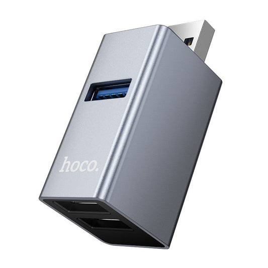 HOCO HB54 USB 3.0 3-Port Hub Adapter | USB-A to 1 USB 3.0 + 2 USB 2.0 Multi USB Splitter for Laptop, PC & Mac