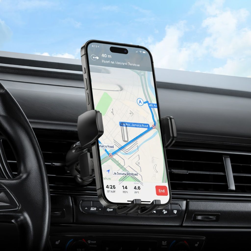 HOCO H64 Gamble One-Button Air Vent Car Phone Holder for 4.5–7 Inch Smartphones | 360° Rotating Mobile Mount