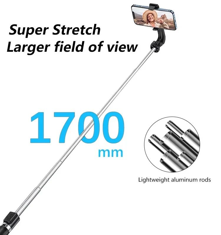 P170S Bluetooth Selfie Stick Tripod with Wireless Remote | Extendable Phone Tripod Stand for iPhone & Android