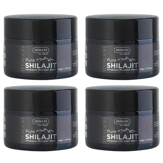 Hemani Pure Himalayan Shilajit Resin 50g (Pack of 4) - Natural Mineral Resin with Fulvic Acid | Premium Himalayan Supplement