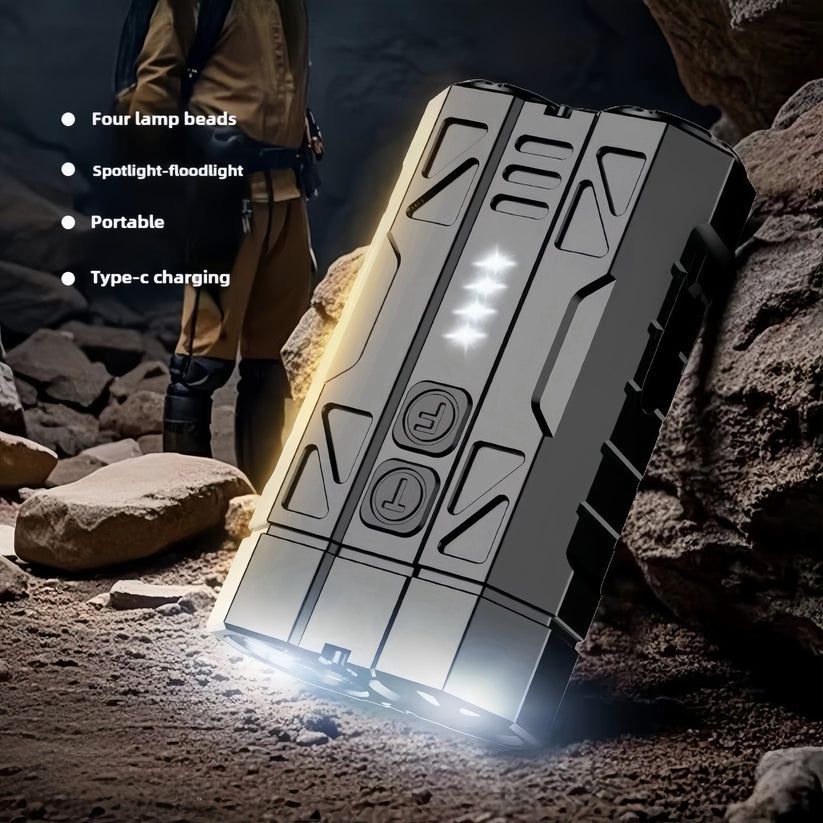Rechargeable Dual LED Flashlight Pocket Torch – Portable Camping, Hiking & Emergency Light