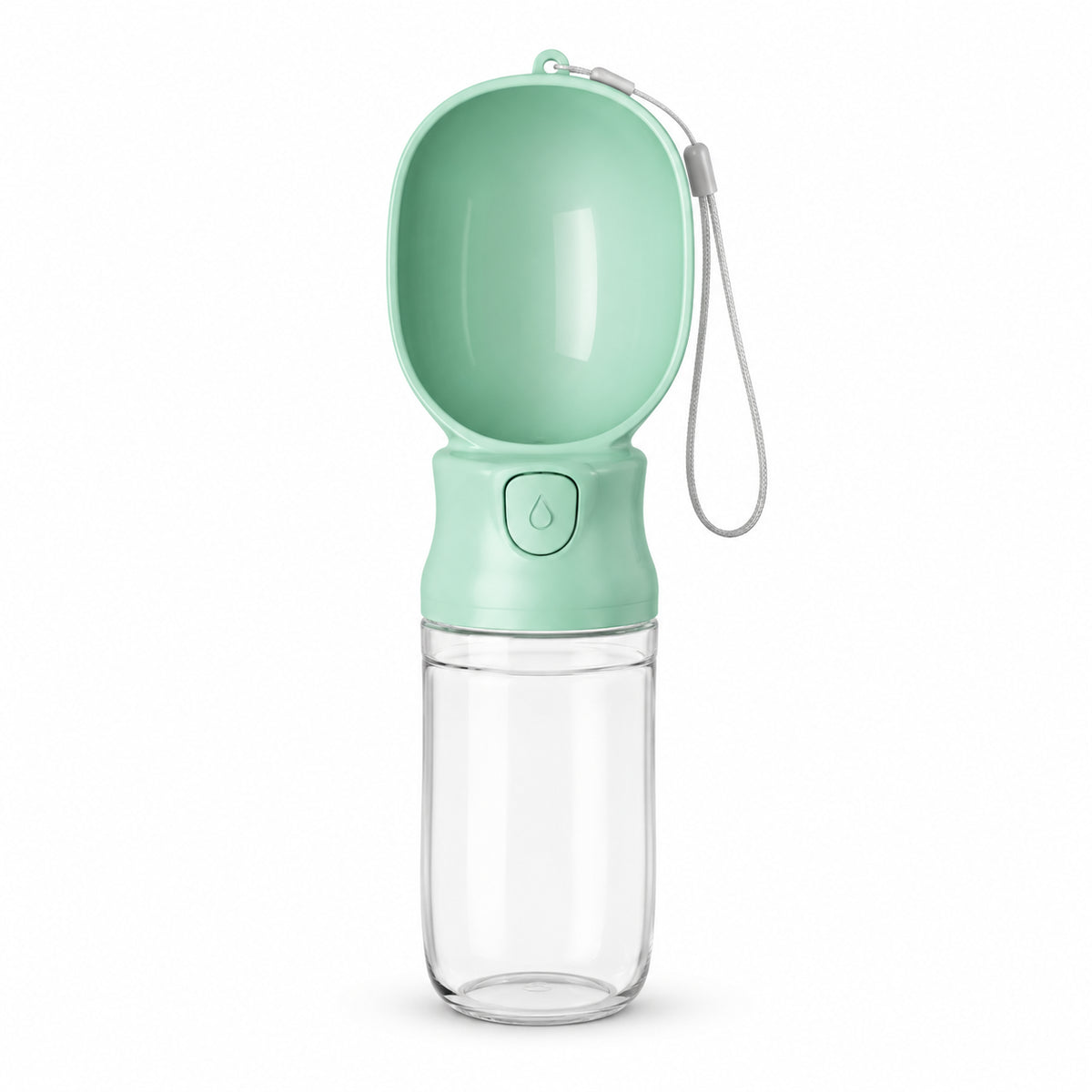 500ml Portable Pet Water Bottle with Drinking Trough – Travel Water Bottle for Dogs & Cats, Green