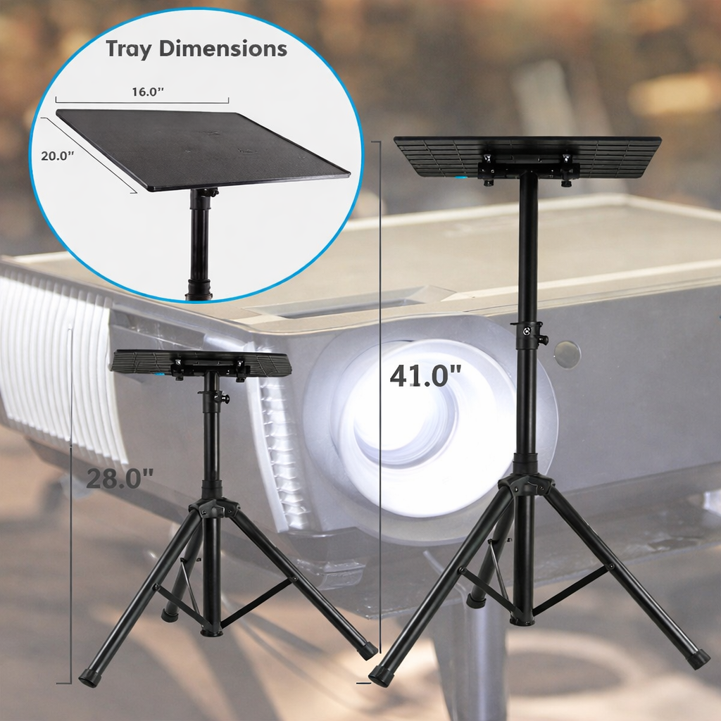 Adjustable Laptop & Projector Tripod Stand 28–41 Inch | Portable Height Adjustable Floor Stand for Laptop, Projector & DJ Equipment