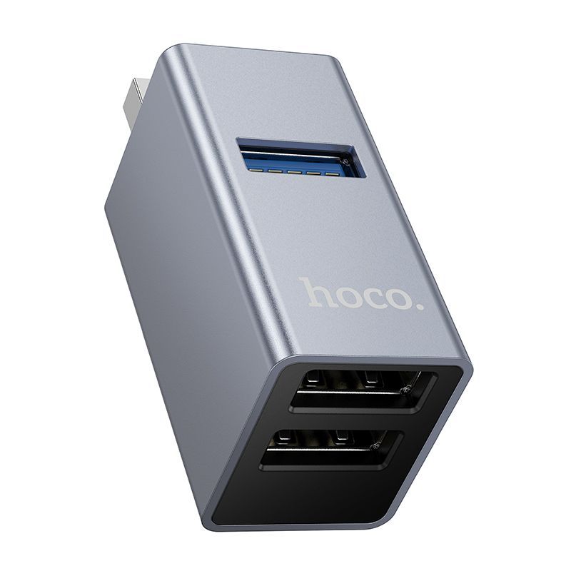 HOCO HB54 USB 3.0 3-Port Hub Adapter | USB-A to 1 USB 3.0 + 2 USB 2.0 Multi USB Splitter for Laptop, PC & Mac