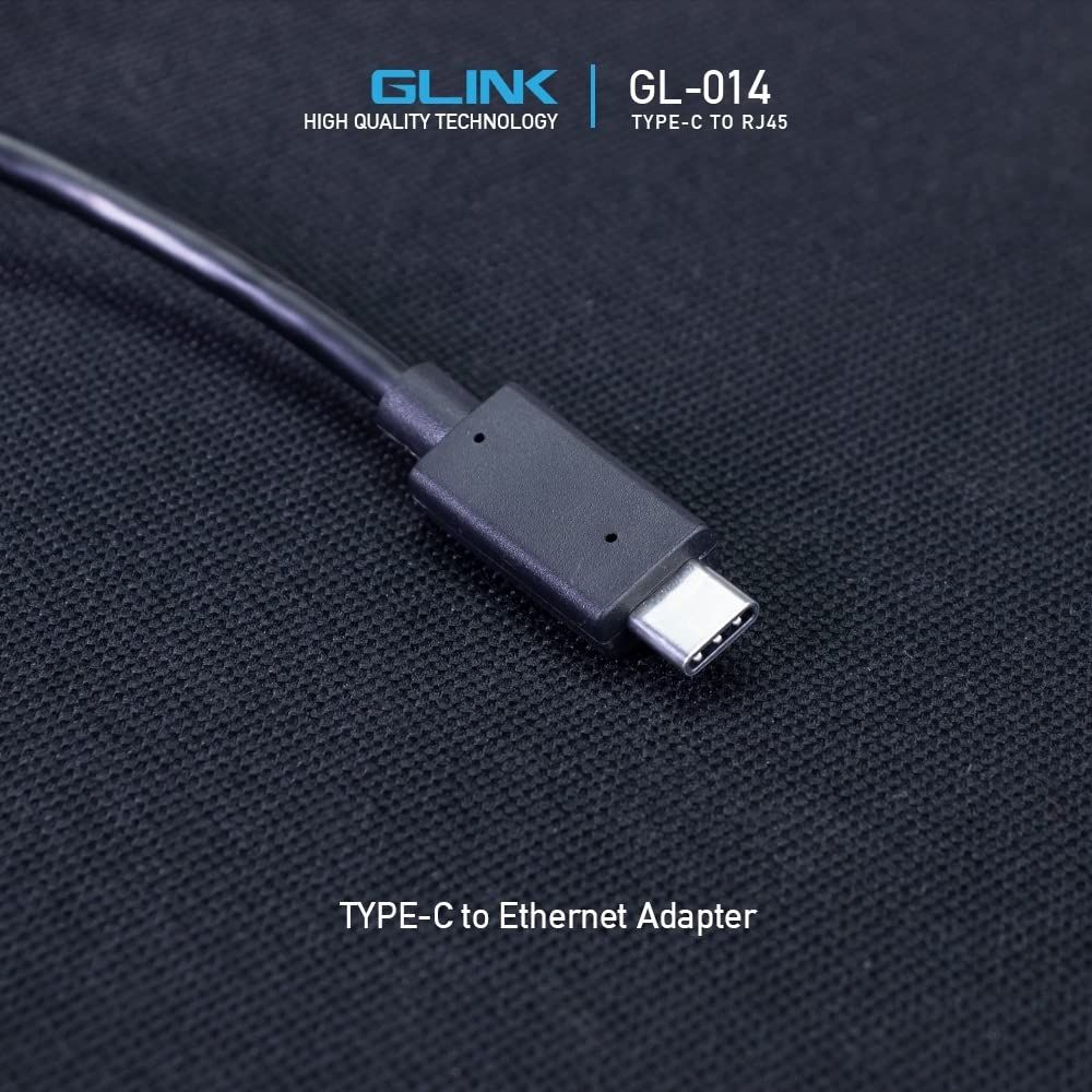 GLINK GL-014 USB-C to Gigabit Ethernet LAN Adapter | Type-C to RJ45 10/100/1000Mbps Network Adapter for Laptop, MacBook, Windows & Android