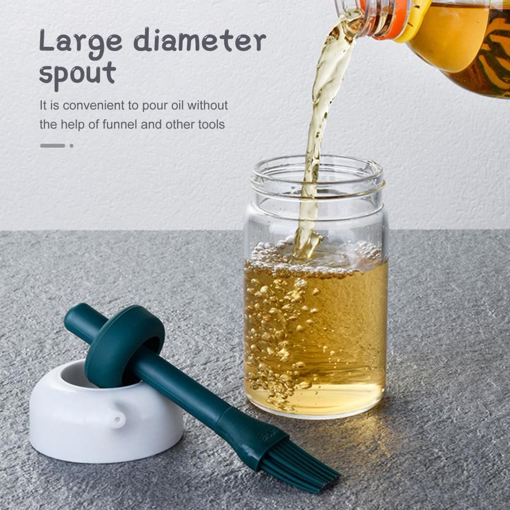230ml Glass Oil Dispenser Bottle with Silicone Basting Brush | Leakproof Cooking Oil Bottle for BBQ & Baking