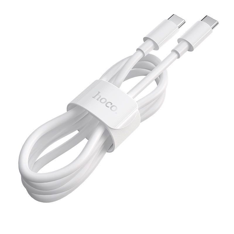 HOCO X51 USB-C to USB-C 100W PD Fast Charging Cable 1M | Type-C Data Sync Cable for MacBook, Laptop, iPhone 15/16, Samsung & Tablets - White