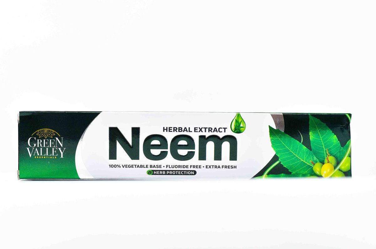 Green Valley Neem Herbal Toothpaste 150g | Natural Fluoride-Free Toothpaste with Neem Extract for Healthy Teeth & Gums