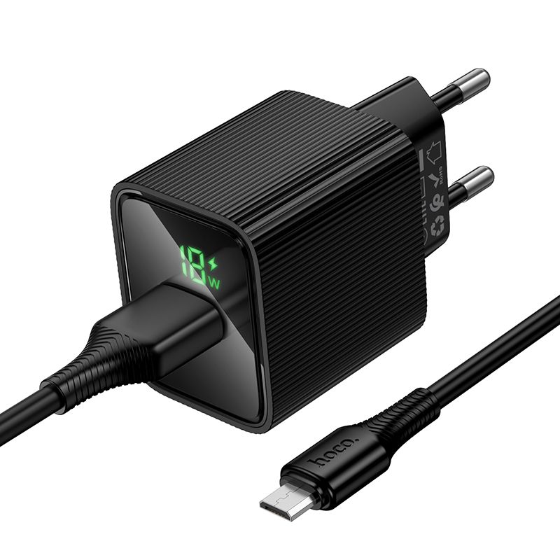 HOCO CS81A 18W QC3.0 USB-A Fast Wall Charger with USB-A to Micro USB Cable (1M) | Quick Charge 3.0 EU Plug