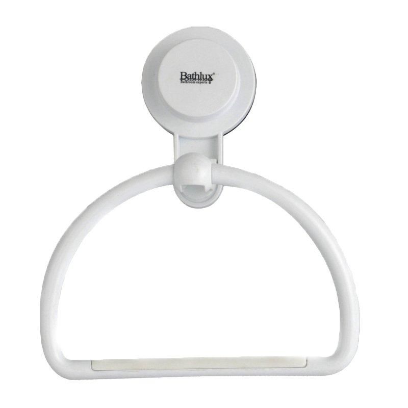 Bathlux Half-Ring Towel Rack with Suction Cup | No-Drill Wall Mounted Bathroom Towel Holder (30145)