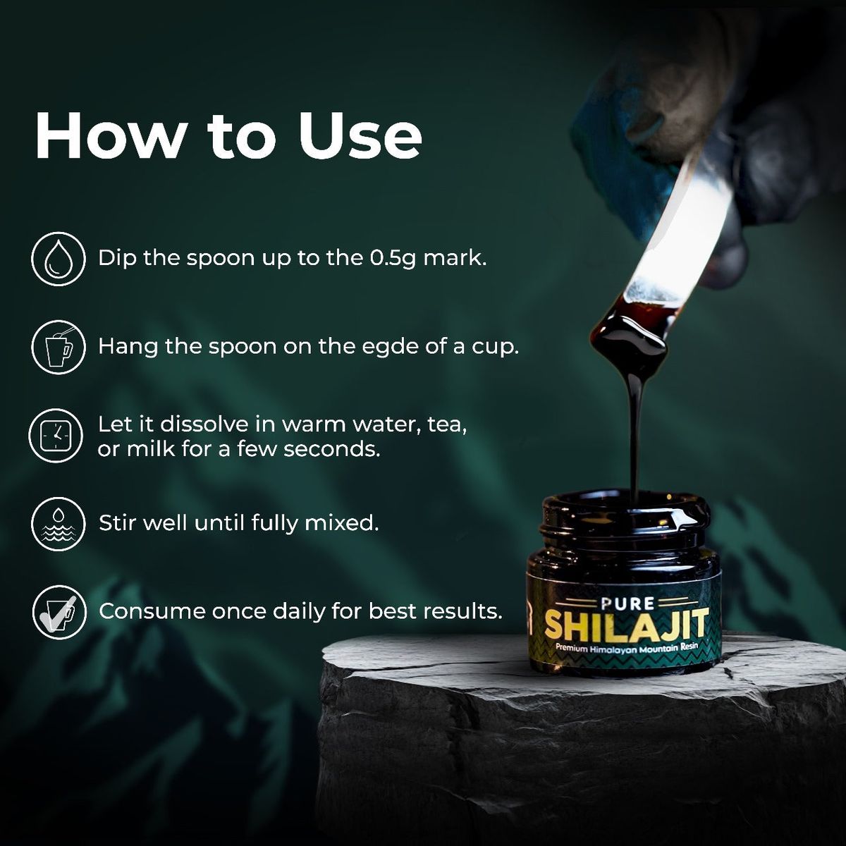 Al Khair Pure Himalayan Shilajit Resin 10g | Premium Mountain Resin with Fulvic Acid & Trace Minerals