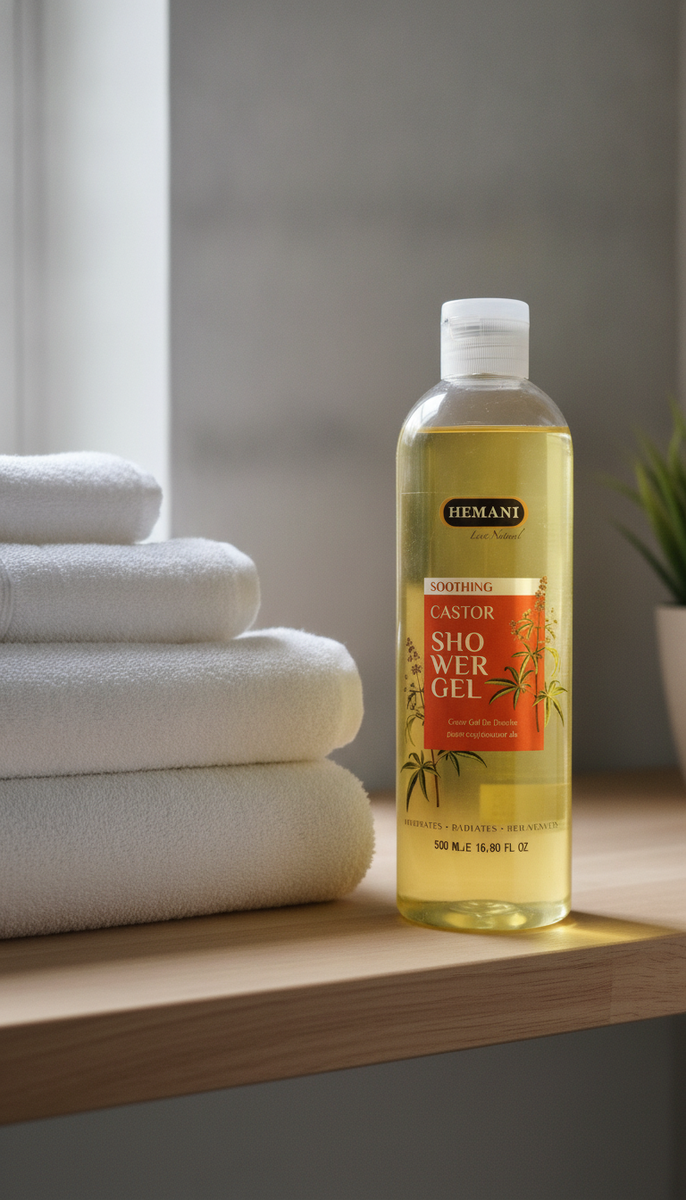 Hemani Castor Shower Gel 500ml – Soothing & Hydrating Body Wash with Castor Oil