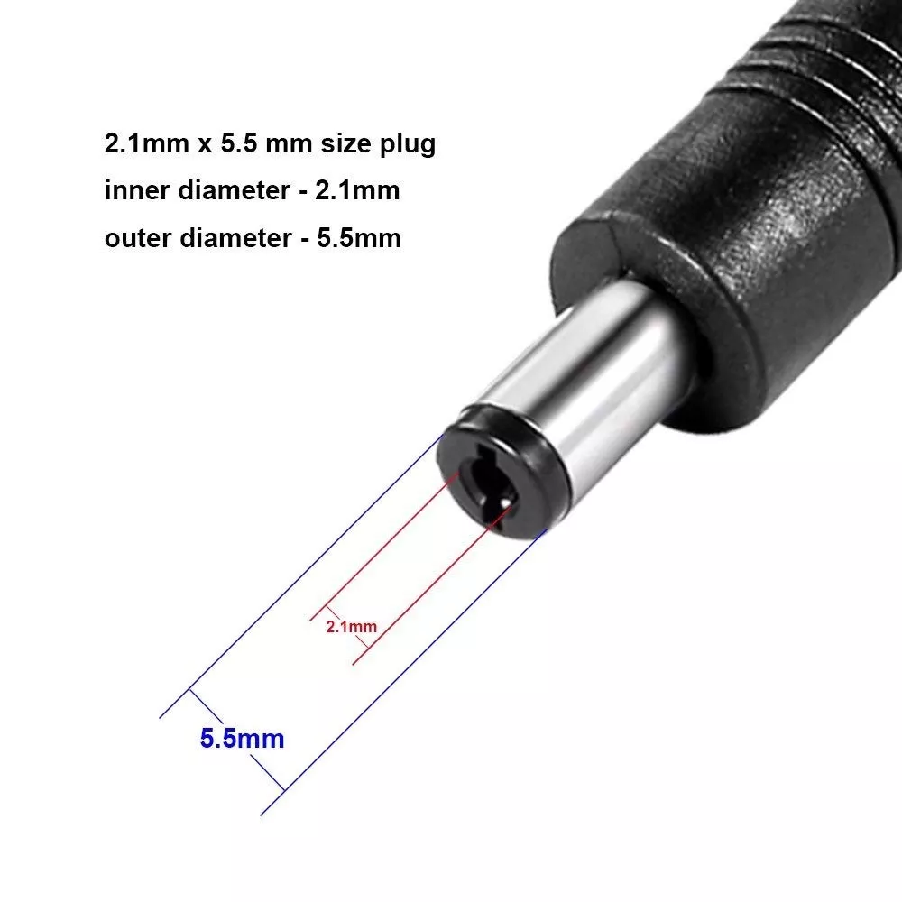 5M DC Extension Power Cable 5.5mm x 2.1mm Male to Female Extension Cord - 2 Pack for CCTV Cameras, LED Strip Lights & DC Power Adapters