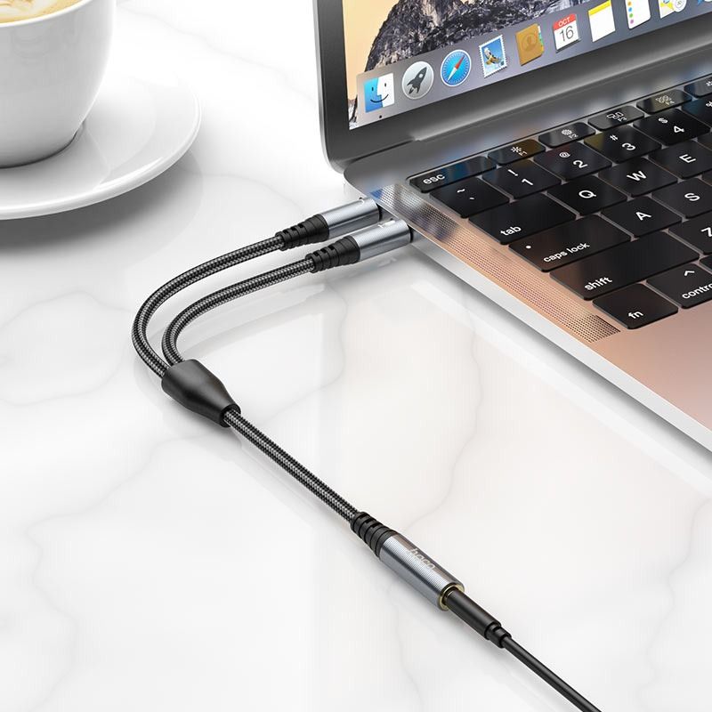 2-in-1 3.5mm Audio Splitter Adapter Cable | 3.5mm Female to Dual 3.5mm Male Headphone & Microphone Adapter | 25cm (UPA21)