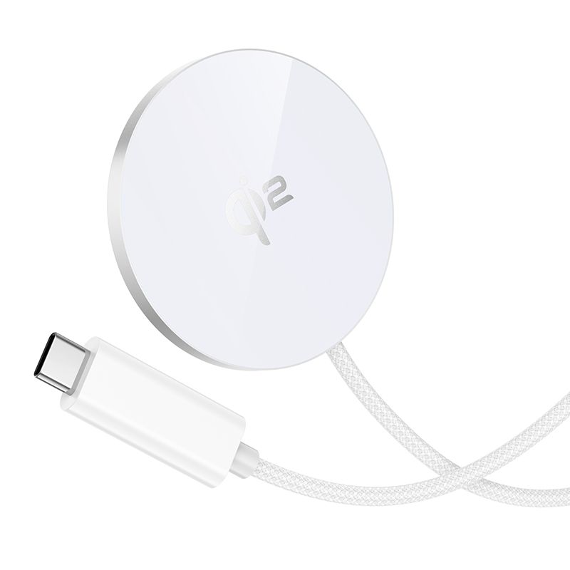 HOCO CW63 Qi2 Magnetic Wireless Charger 15W | MagSafe Compatible Fast Charging Pad with USB-C Cable