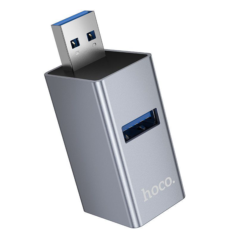 HOCO HB54 USB 3.0 3-Port Hub Adapter | USB-A to 1 USB 3.0 + 2 USB 2.0 Multi USB Splitter for Laptop, PC & Mac