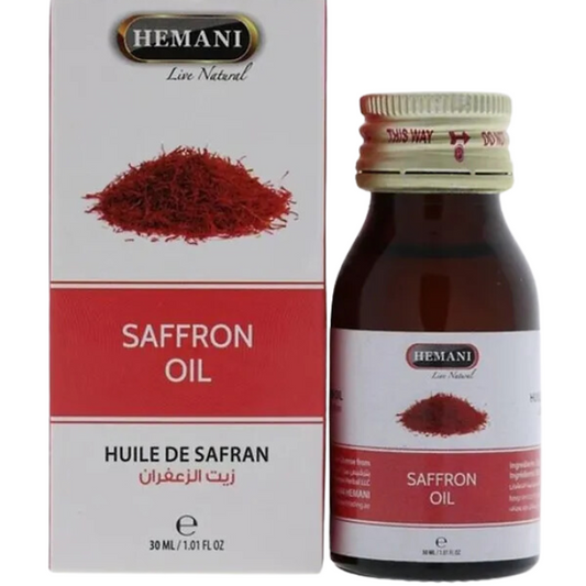 Hemani Saffron Oil 30ml - Pure Natural Saffron Enriched Oil for Face, Hair & Skin Care