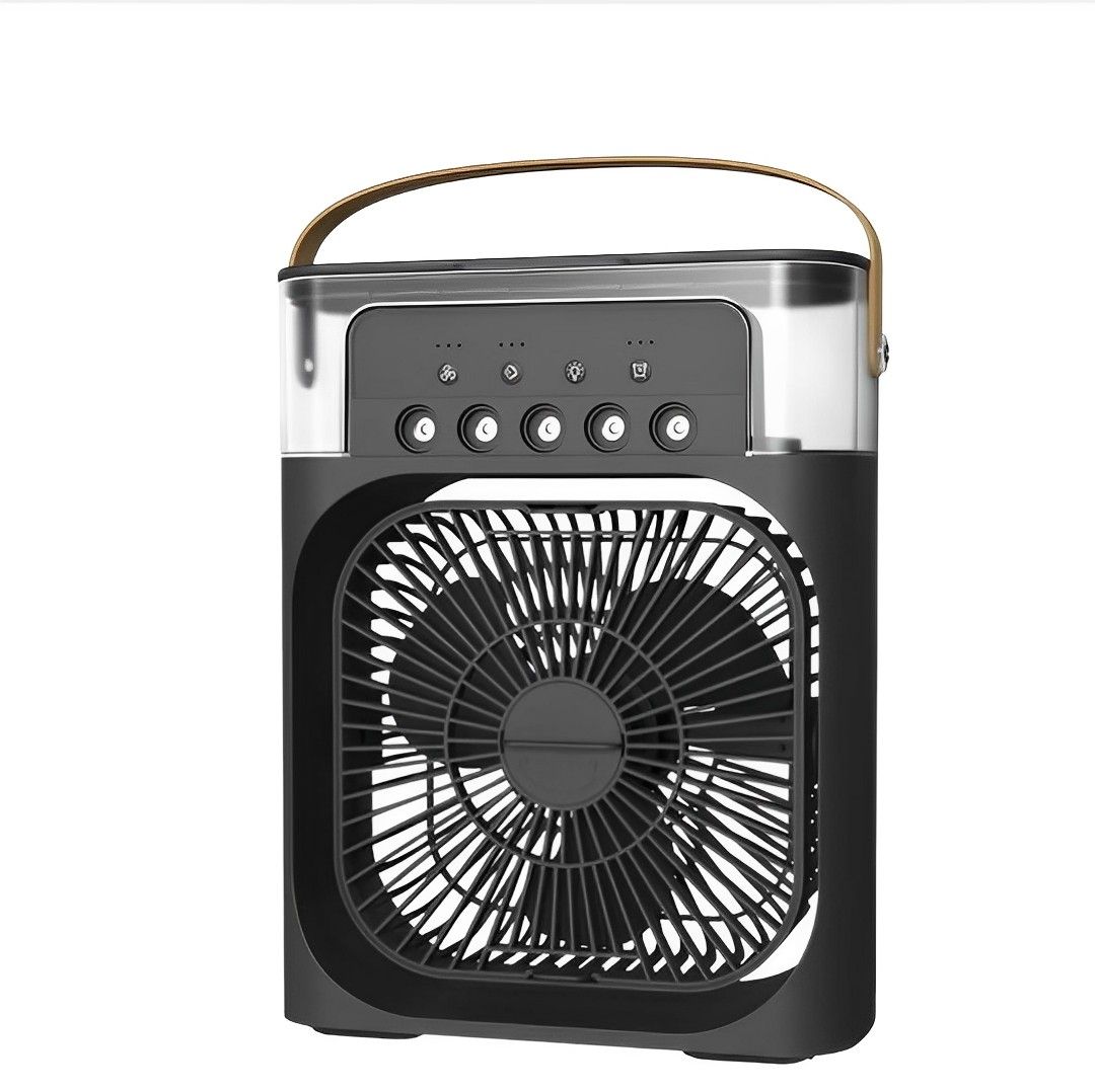 Portable Air Cooler Fan CLK - Rechargeable USB Cooling Fan with LED Light | 4 Speed Desk & Camping Fan