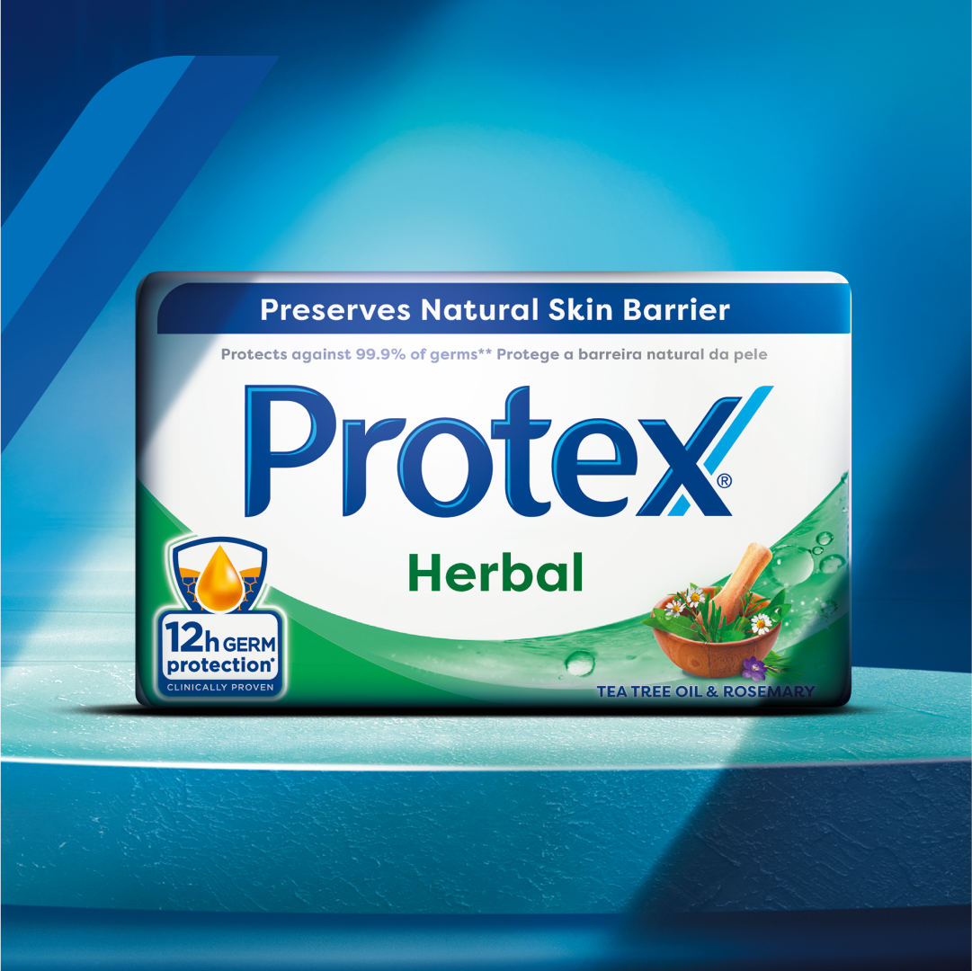 Protex Herbal Anti-Germ Bar Soap 175g x 12 Pack – Tea Tree Oil & Rosemary Antibacterial Bath Soap for Germ Protection