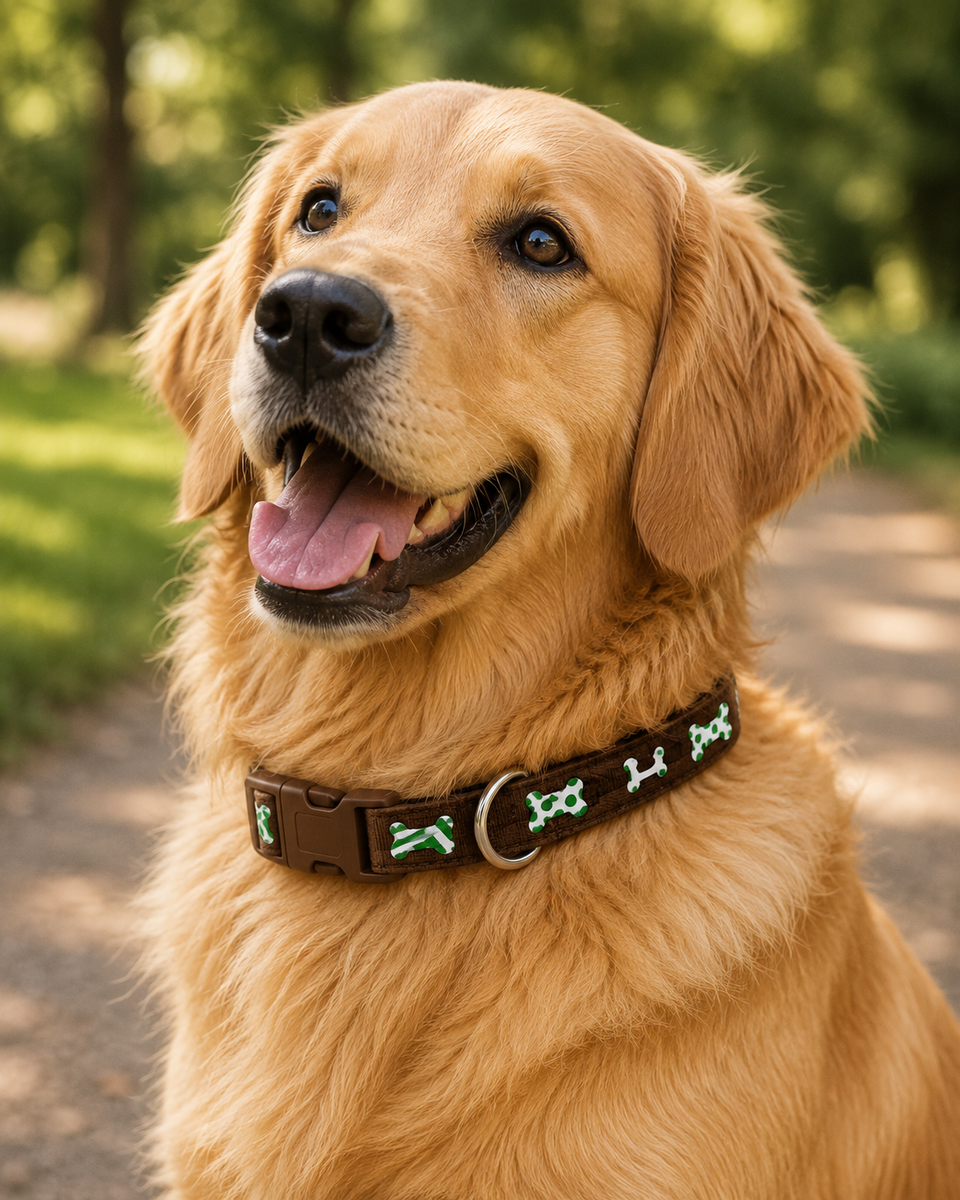Adjustable Dog Collar 2.5cm Wide with Quick-Release Buckle & Metal D-Ring – Comfortable Puppy & Dog Collar