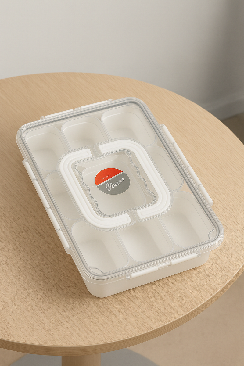 Multi-Compartment Airtight Food Storage Container with Secure Lock Lid | BPA-Free Snack & Dry Food Organizer