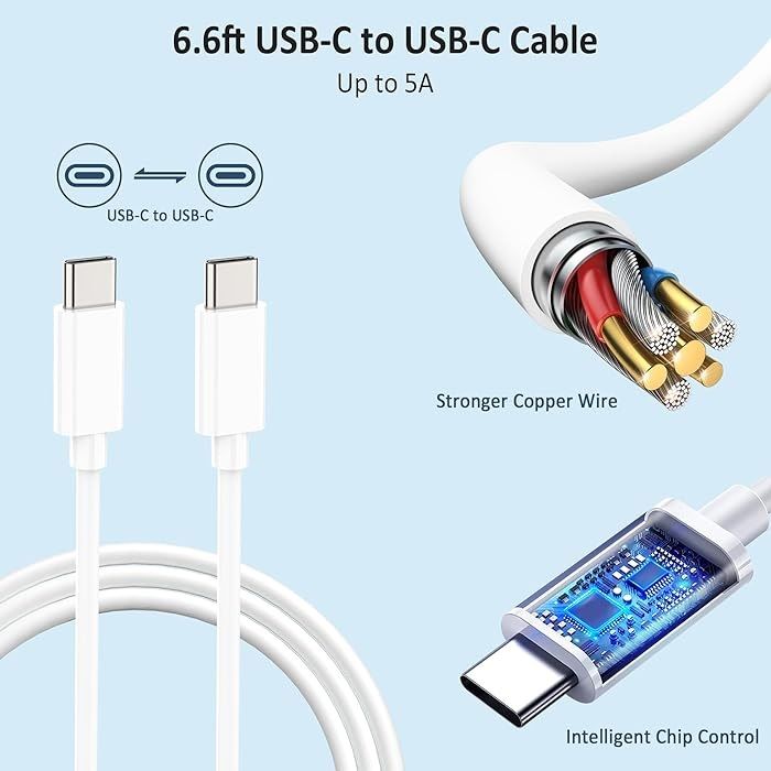 61W USB-C Laptop Charger for MacBook Pro & MacBook Air | Fast USB-C Power Adapter with 2M USB-C Cable