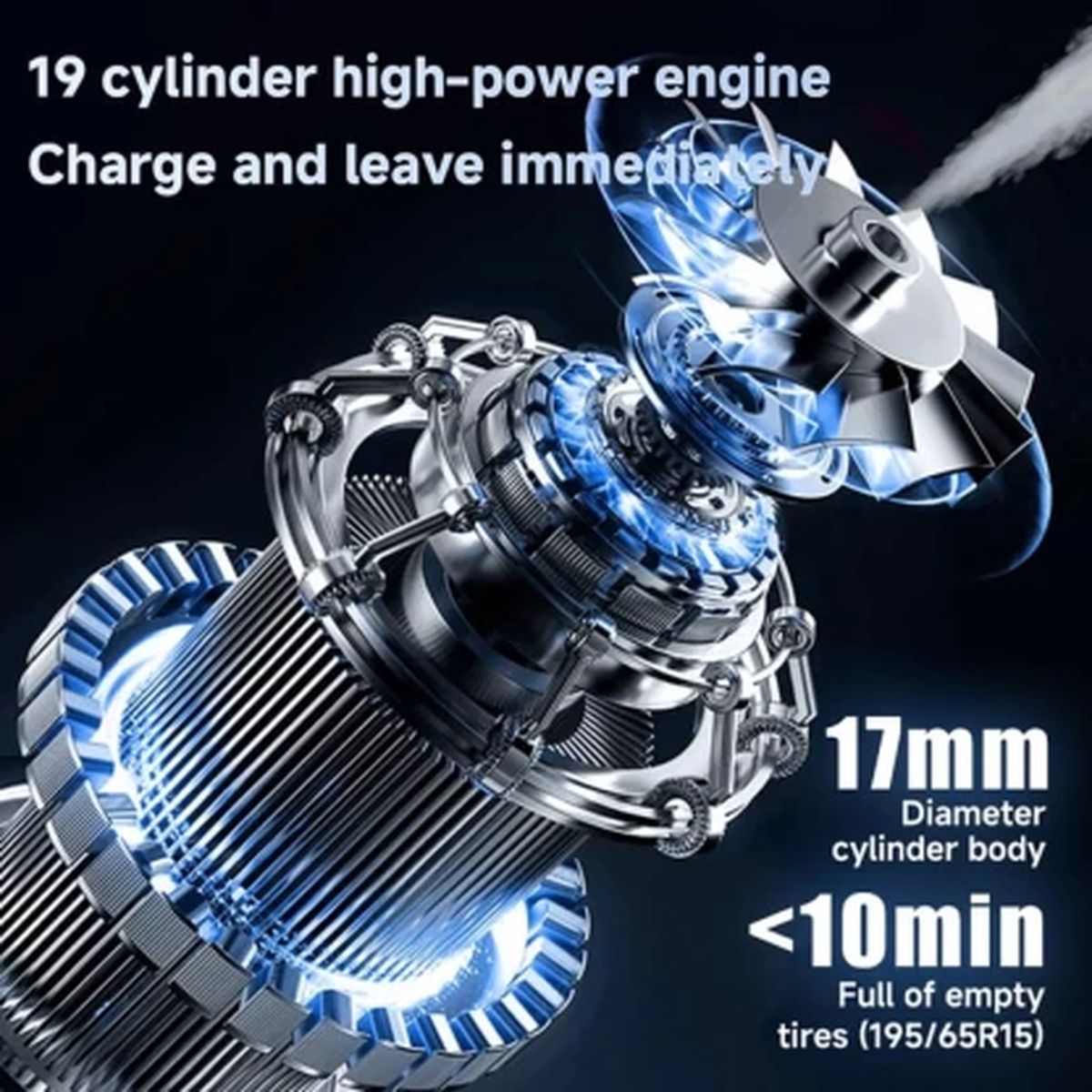 4-in-1 Cordless Car Vacuum Cleaner & Tyre Inflator – Portable Air Pump, Air Duster Blower with LCD Display