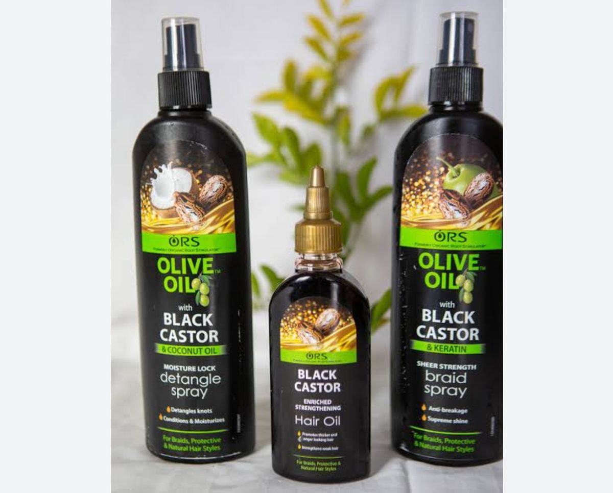 ORS Olive Oil Black Castor Oil Hair Care Combo | Hair Oil, Detangle Spray & Braid Spray