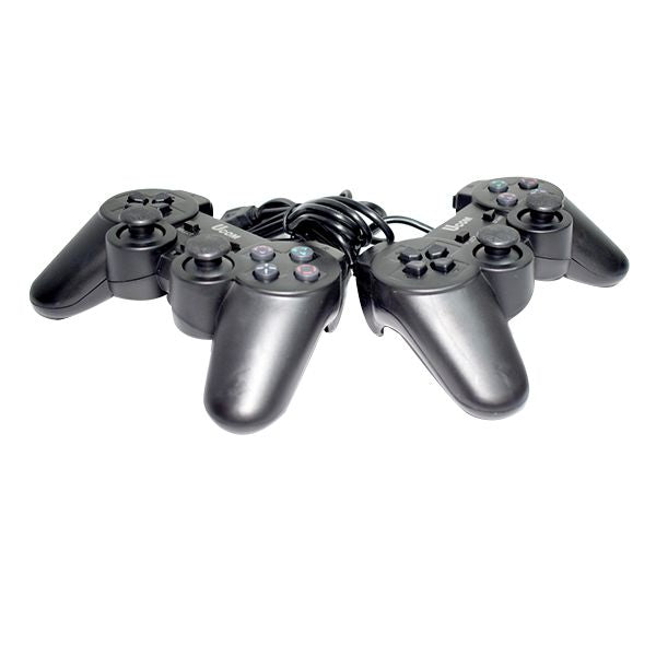UCOM 2 Pack Wired USB Game Controllers for PC – Dual Analogue Gamepads with Vibration