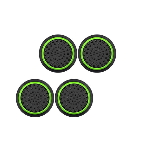4 Pack Silicone Thumb Grip Caps for PS4 & Xbox Controllers – Anti-Slip Analog Stick Covers, Green & Black
