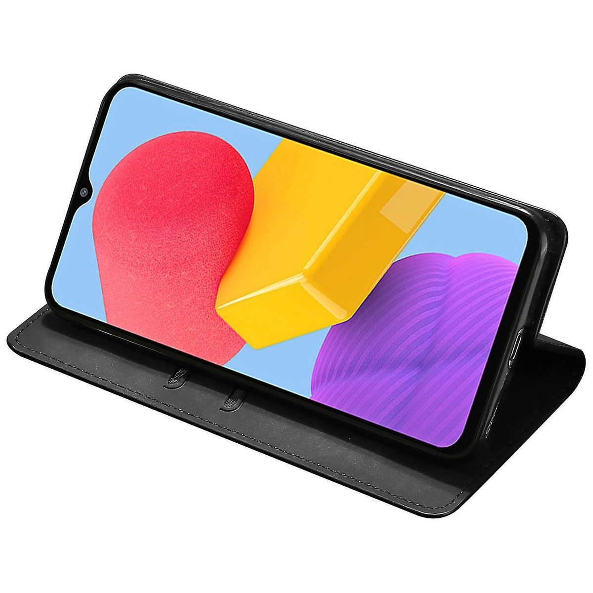 Magnetic Flip Leather Wallet Case for Samsung Galaxy A56 5G | Card Holder Stand Cover with RFID Protection - Black / Blue