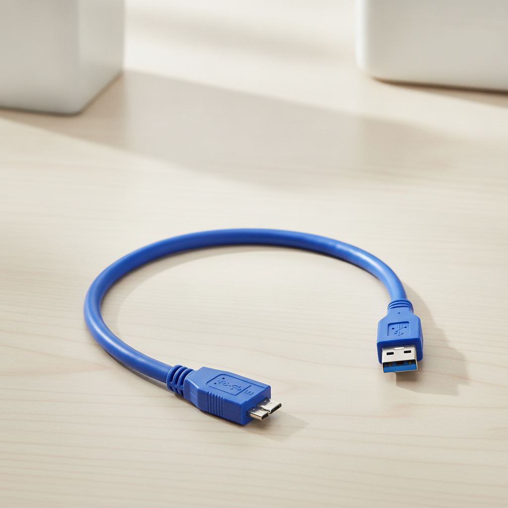USB 3.0 A to Micro B External Hard Drive Cable 30cm High Speed Blue